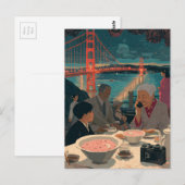 Ein landschaftliches Abendessen an der Brücke Postkarte (Vorne/Hinten)