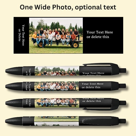 Ein langes Foto mit optionalem Schwarz-Text Kugelschreiber
