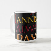 Ein Lannister zahlt immer Kaffeetasse (Vorderseite Links)