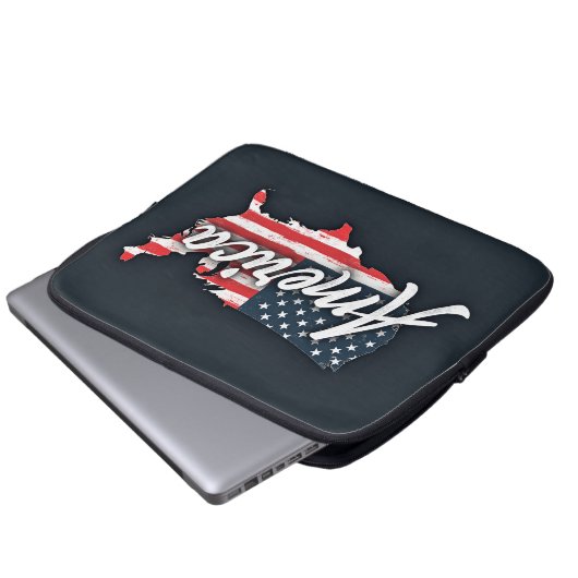 Ein Laptop-Gehäuse mit Amerika Laptopschutzhülle (Vorne Knopf)