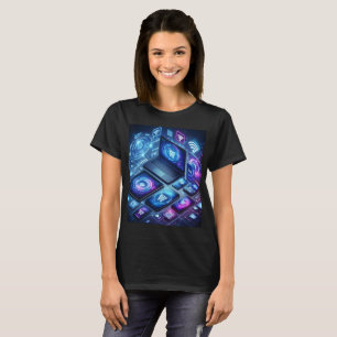 ein Laptop mit einem Bildschirm, auf dem Internet T-Shirt