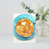 Ein Latte mit Liebe Postkarte (Stehend Vorderseite)