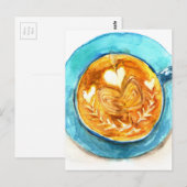 Ein Latte mit Liebe Postkarte (Vorne/Hinten)