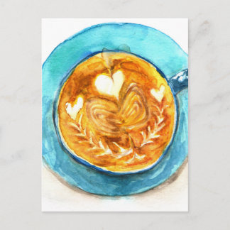 Ein Latte mit Liebe Postkarte