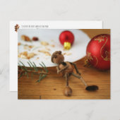 Ein Lauf über Acorn Elf, der Kekse isst - Weihnach Postkarte (Vorne/Hinten)