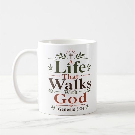 Ein Leben, das mit Gott Andachts-Schrift geht Kaffeetasse (Links)