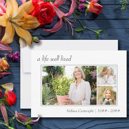 Ein Leben gut gelebt grenzt 3 Foto Beerdigung Dankeskarte