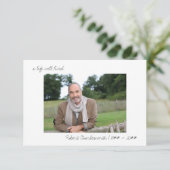 Ein Leben gut gelebt Lässiges Foto Beerdigung Dankeskarte (Stehend Vorderseite)