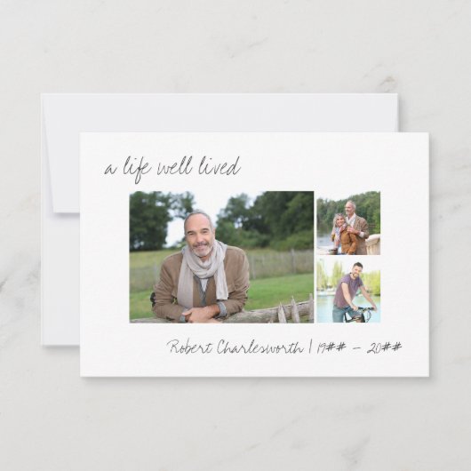 Ein Leben gut lebte Lässiges Drehbuch 3 Foto Beerd Dankeskarte (Vorderseite)