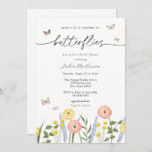 Ein Leben im blühenden Brautparty der Schmetterlin Einladung (Vorne/Hinten)