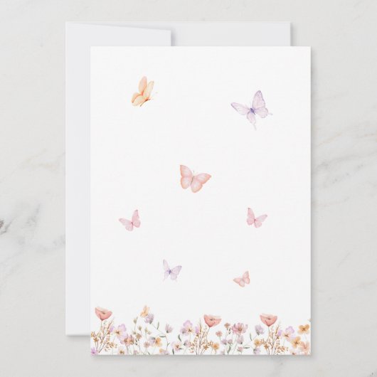 Ein Leben im Brautparty der Schmetterlinge Einladung (Rückseite)