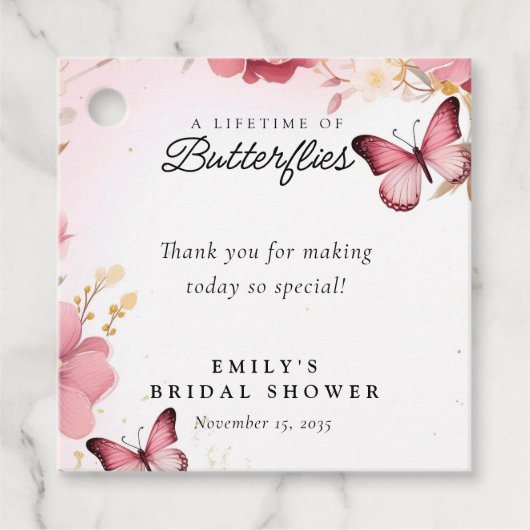 Ein Leben im Brautparty der Schmetterlinge Geschenkanhänger (Vorderseite)