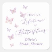 Ein Leben im Brautparty der Schmetterlinge Quadratischer Aufkleber (Vorderseite)