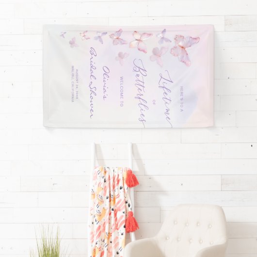 Ein Leben im Brautparty der Schmetterlinge willkom Banner (Insitu)