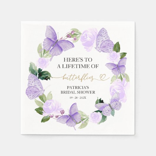 Ein Leben im Lila Brautparty der Schmetterlinge Serviette (Vorderseite)