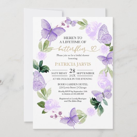 Ein Leben in den Schmetterlingen Einladung zur Bra (Vorderseite)