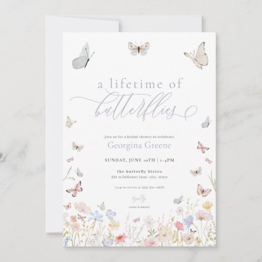 Ein Leben in den Schmetterlingen Einladung zur Bra (Vorderseite)