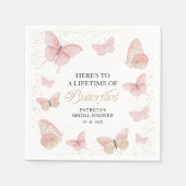 Ein Leben in Schmetterlingen Brautparty Pink Gold Serviette (Vorderseite)