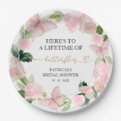 Ein Leben in Schmetterlingen Rosa Brautparty Pappteller (Vorderseite)