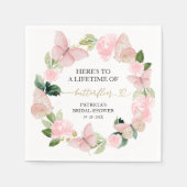 Ein Leben in Schmetterlingen Rosa Brautparty Serviette (Vorderseite)
