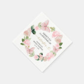 Ein Leben in Schmetterlingen Rosa Brautparty Serviette (Ecke)