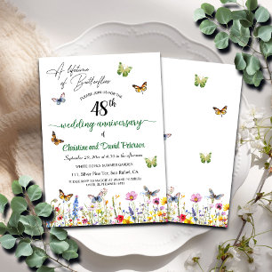Ein Leben in Schmetterlingen zum 48. Hochzeitstag Einladung
