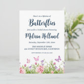 ein Leben lang Schmetterlinge Braudusche einladen Einladung (Stehend Vorderseite)