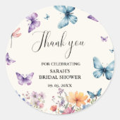 Ein Leben lang Schmetterlinge Brautparty Danke Runder Aufkleber (Vorderseite)