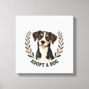 Ein Leben Retten Einen Hund Adoptieren Vintage Ret Leinwanddruck