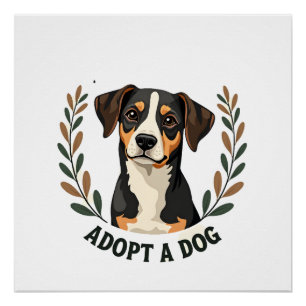 Ein Leben Retten Einen Hund Adoptieren Vintage Ret Poster