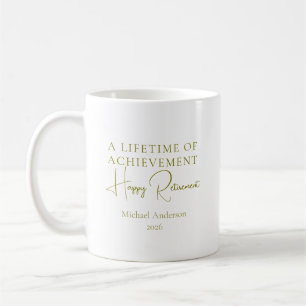 Ein Leben voller Erfolge: Elegantes Rentengeschenk Kaffeetasse