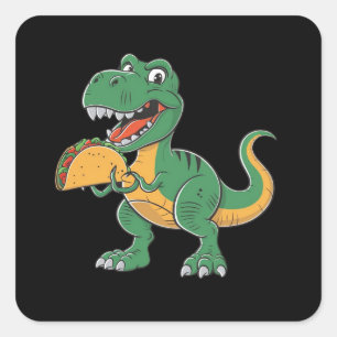 ein lebendiger Cartoon, der mit einer Tako-Taktik  Quadratischer Aufkleber