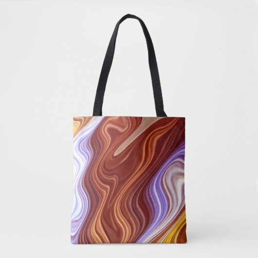 Ein lebendiger, farbenfroher Stoffteppich Tasche (Vorderseite)
