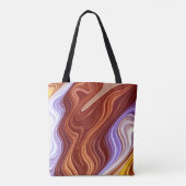 Ein lebendiger, farbenfroher Stoffteppich Tasche (Rückseite)
