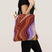 Ein lebendiger, farbenfroher Stoffteppich Tasche (Von Nahem)