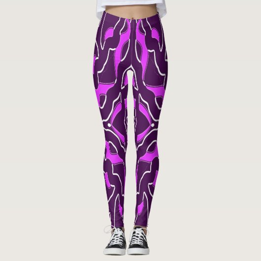 Ein lebendiger Multicolor "Ratti_Creative_Arts" Leggings (Vorderseite)