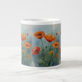 Ein lebendiger Orangenmohn, der in der Brise tanzt Jumbo-Tasse (Vorderseite)