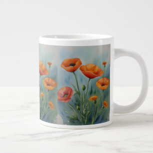 Ein lebendiger Orangenmohn, der in der Brise tanzt Jumbo-Tasse