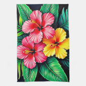 Ein lebendiger tropischer Hibiskus Geschirrtuch (Vertikal)