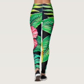 Ein lebendiger tropischer Hibiskus Leggings (Rückseite)