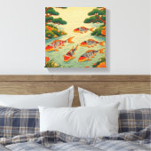 Ein lebendiger Ukiyo-e-Teich Leinwanddruck (Insitu (Schlafzimmer))