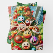 Ein lebendiger und skurriler Christbaum Geschenkpapier Set (Beispiel)