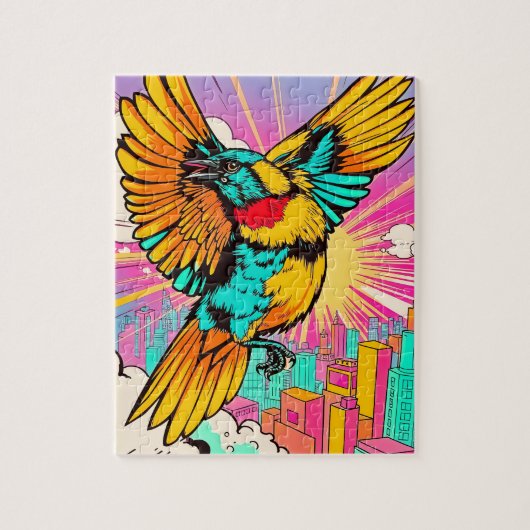Ein lebendiger Vogel steigt hoch Puzzle (Vertikal)