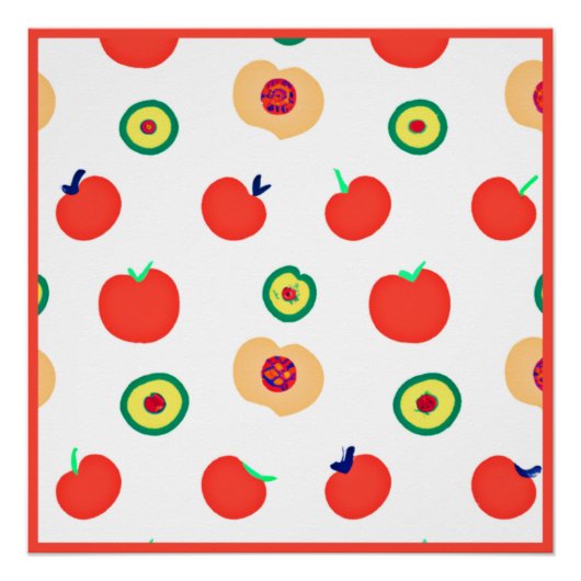 Ein lebendiges Äpfel-Fruchtdesign Poster (Vorderseite)