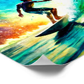 Ein lebendiges Bild eines Surfposters Poster (Ecke)
