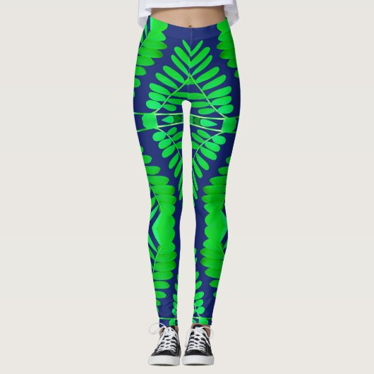 Ein lebendiges Blätter Muster "Ratti_Creative_Arts Leggings (Vorderseite)