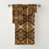 Ein lebendiges braunes Farbmuster Badhandtuch Set (Insitu)