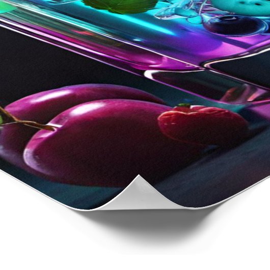 Ein lebendiges Cocktailglas Poster (Ecke)