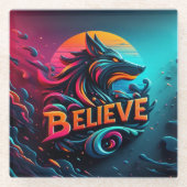 Ein lebendiges digitales Kunstwerk mit einem stili Glasuntersetzer (Vorderseite)