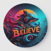 Ein lebendiges digitales Kunstwerk mit einem stili Große Wanduhr (Vorderseite)